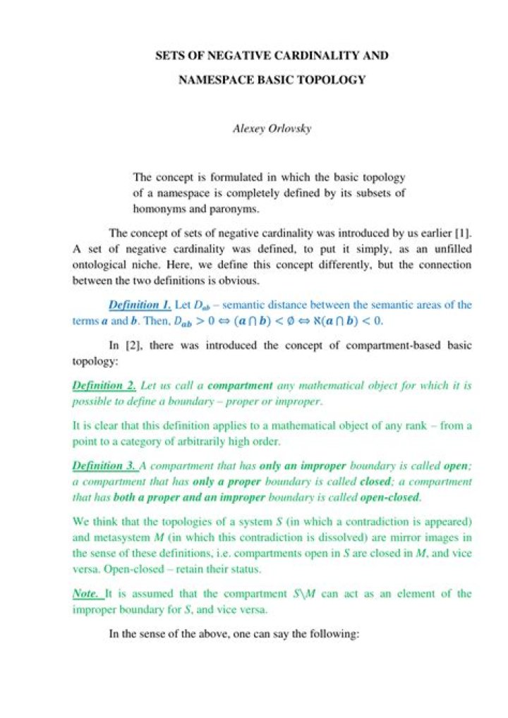 Can cardinality be negative?