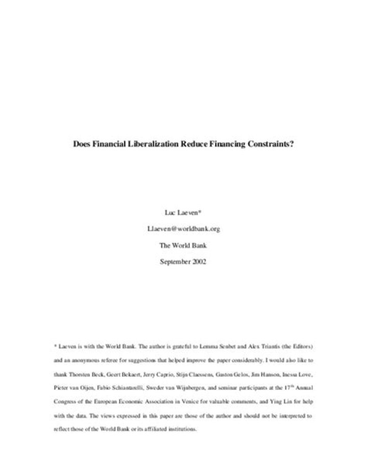 Does financial liberalization reduce financing constraints?