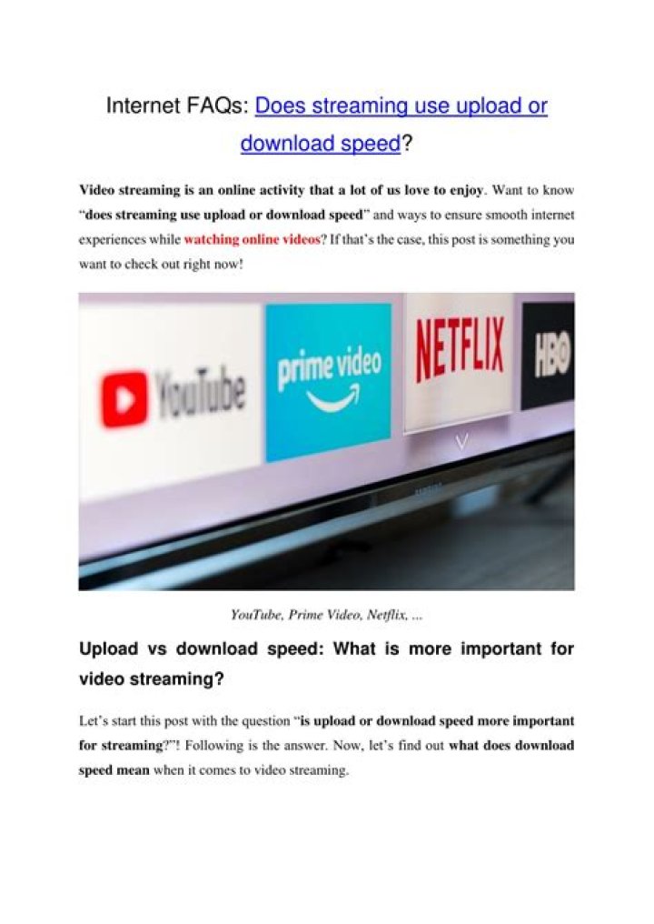 Does streaming use upload or download?