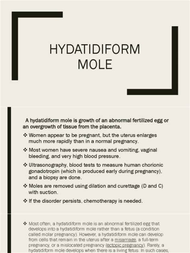During pregnancy hydatidiform mole?