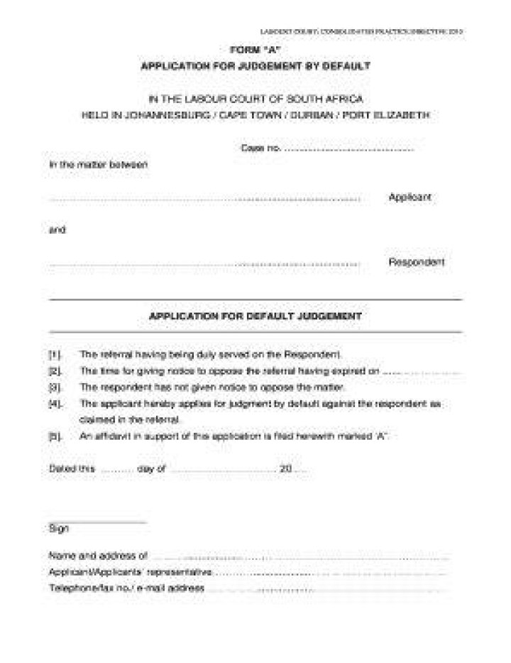 For judgement by default?