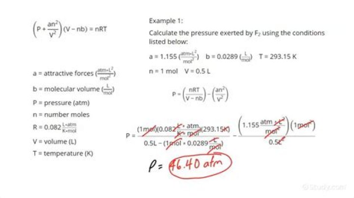 For vanderwaal constant a and b?