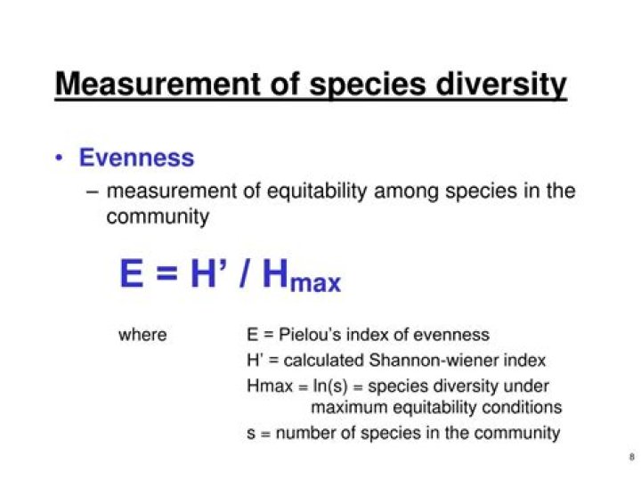 Formula for species evenness?