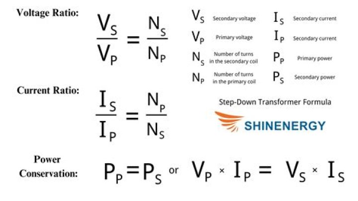 Formula for step down transformer?