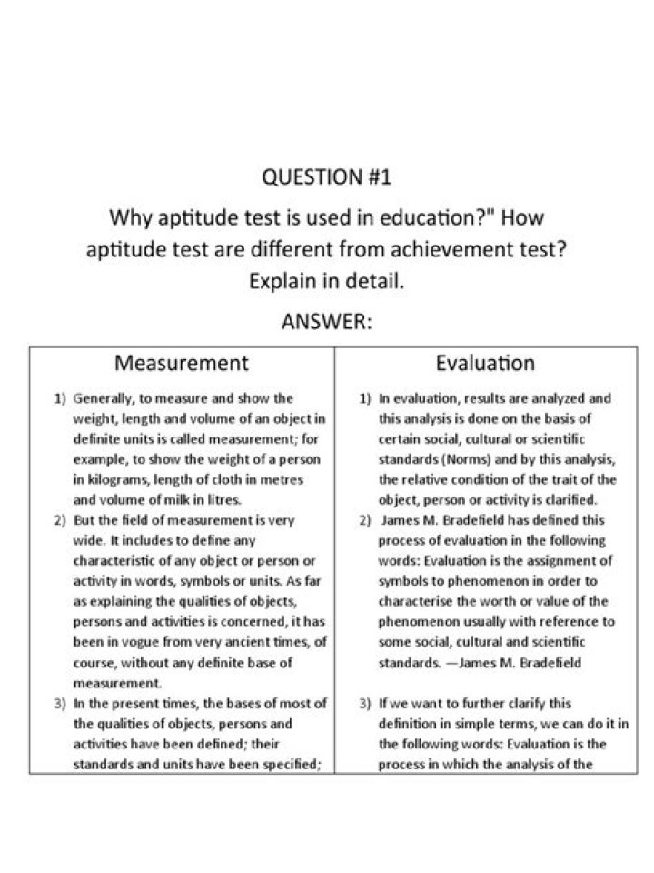 How aptitude test are different from achievement test?