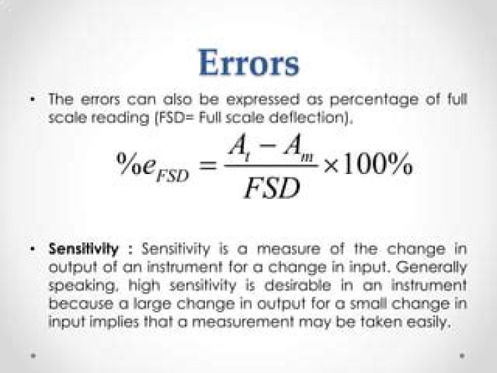 How is FSD error calculated?