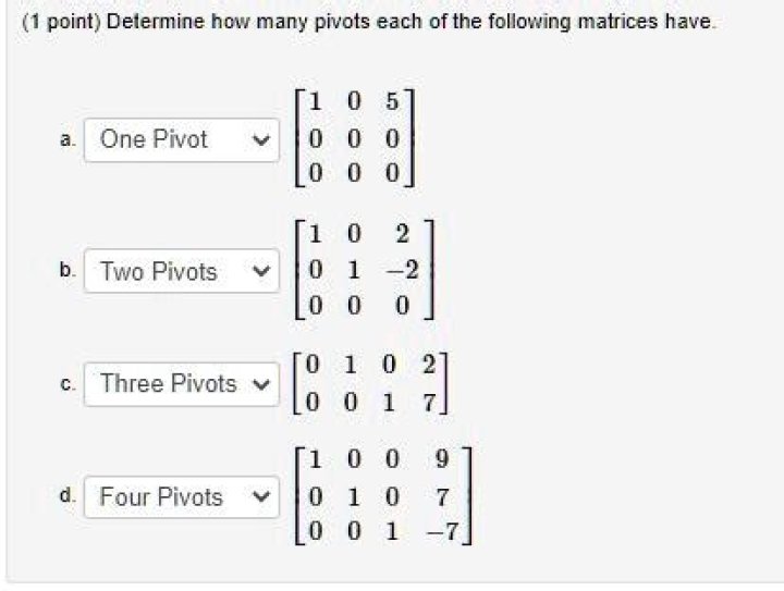How many pivots does a matrix have?