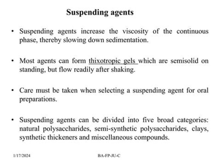 How suspending agent works?