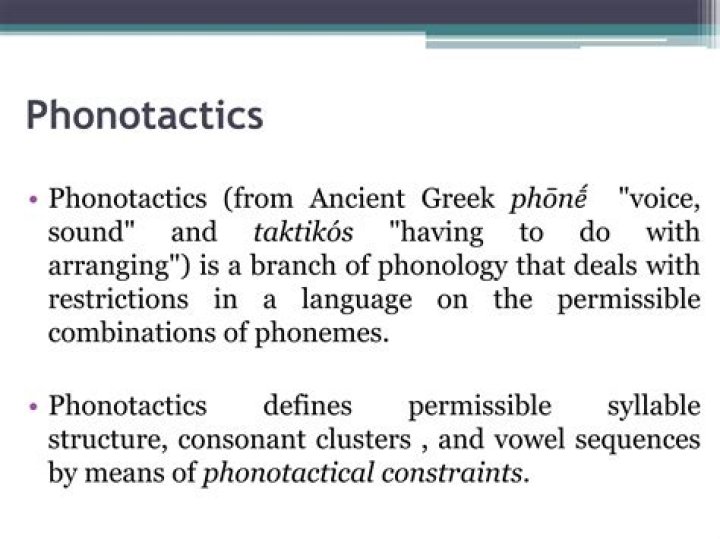 How to explain phonotactics?