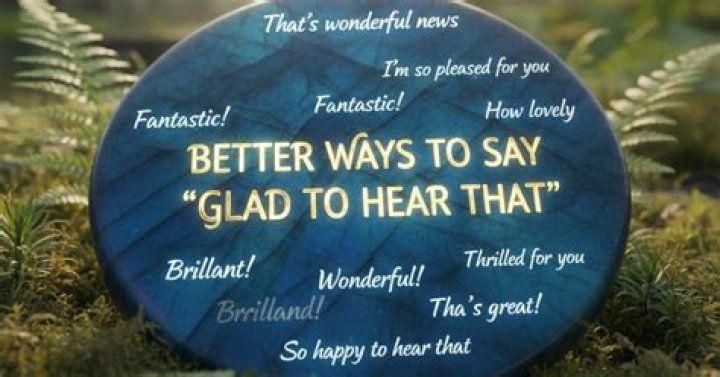 In glad to hear it?