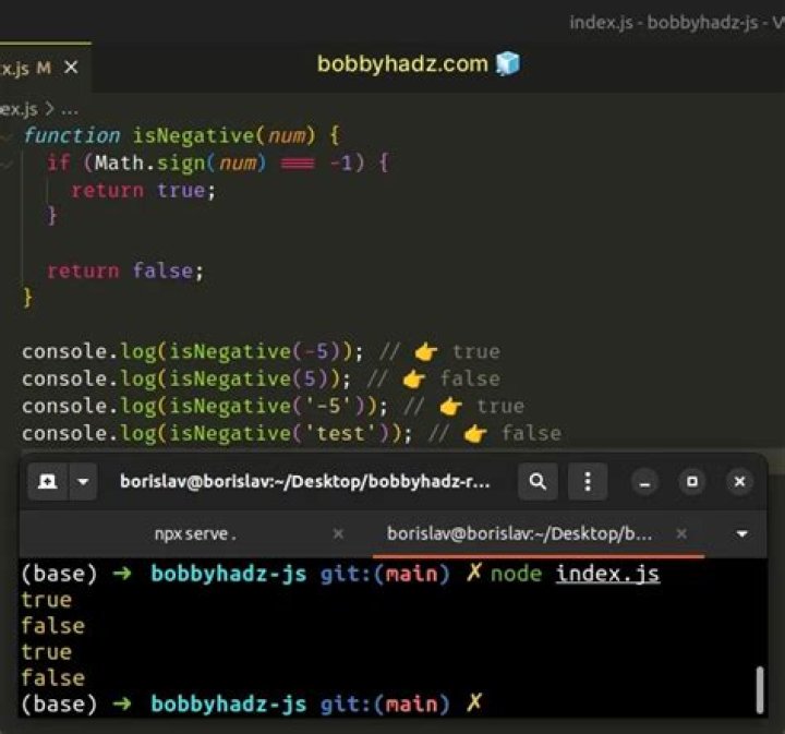 Is negative number JavaScript?