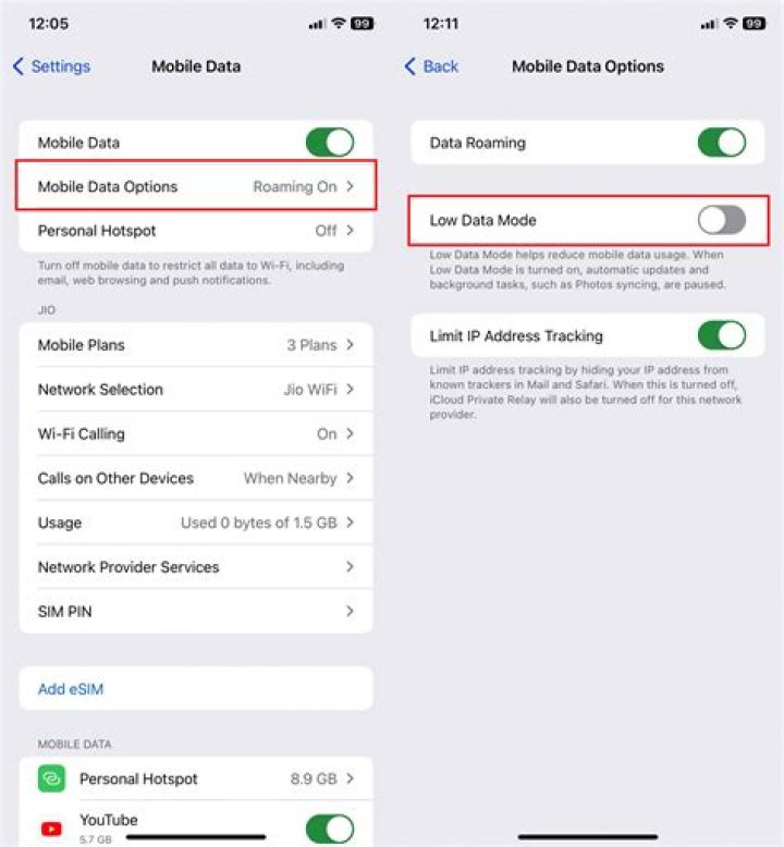 On iphone how to check data usage?