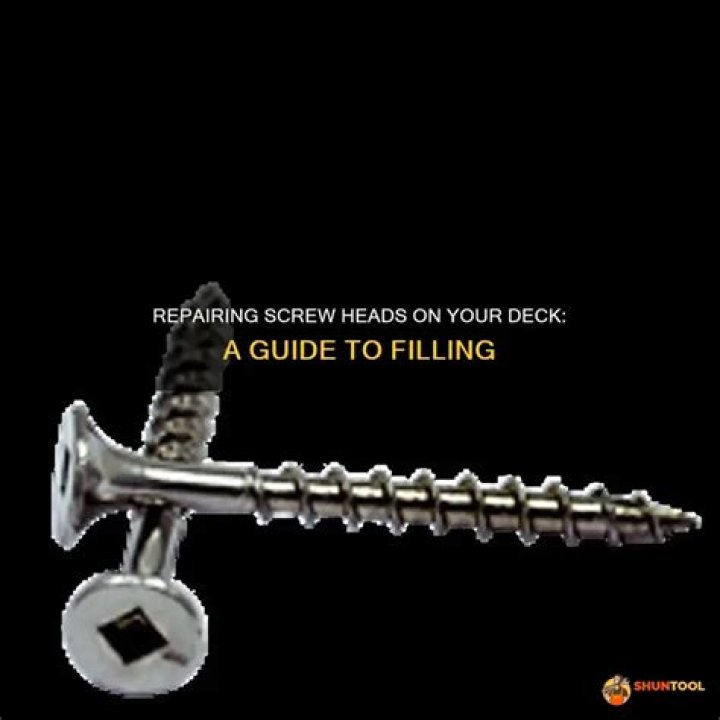 Should deck screw holes be filled?