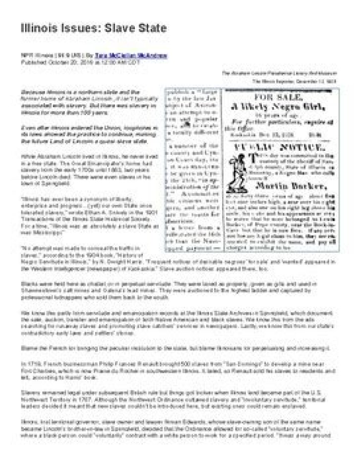 Was illinois a slave state?