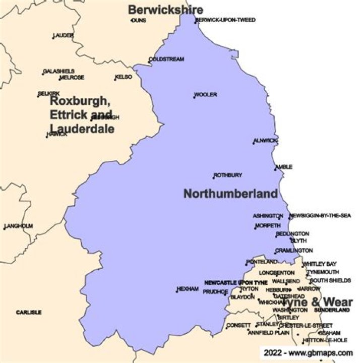What area does Northumberland?