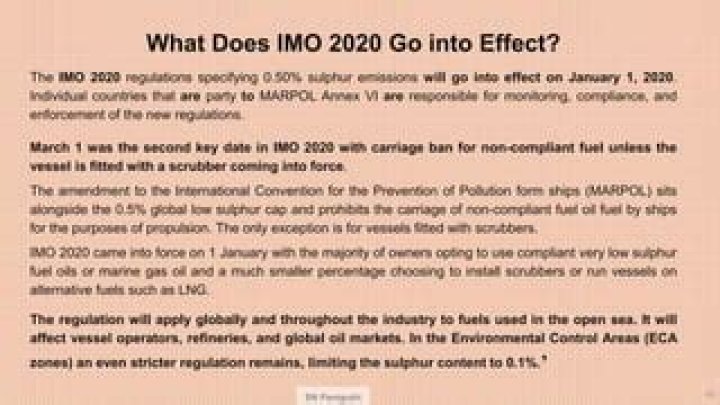 What does IMO 2020 go into effect?