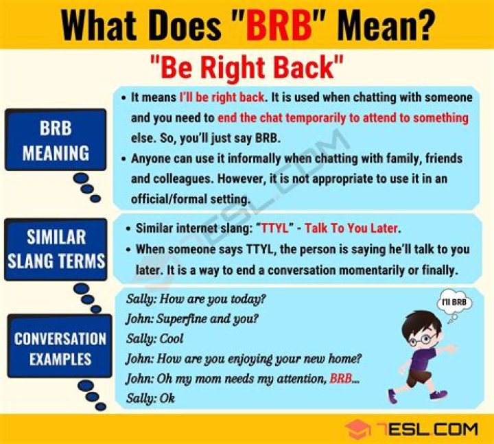 What does it mean BRB in chat?