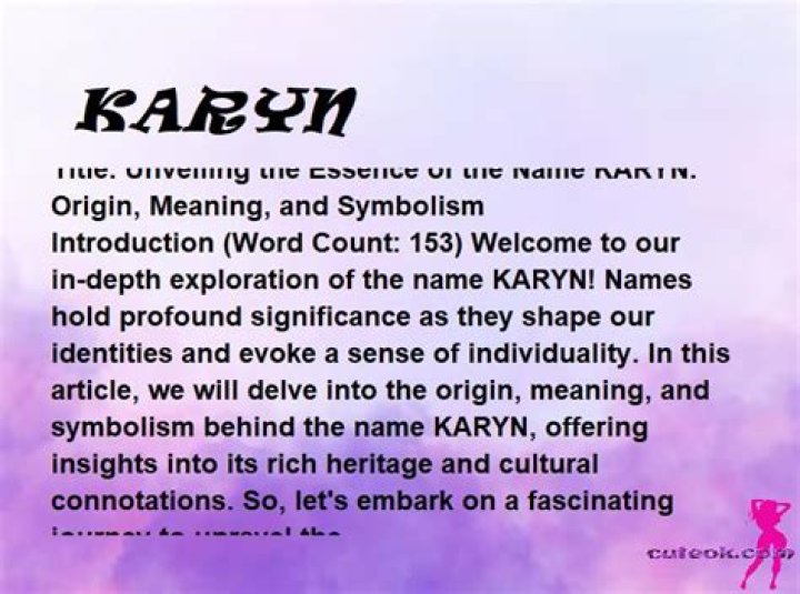 What does karlyn mean?