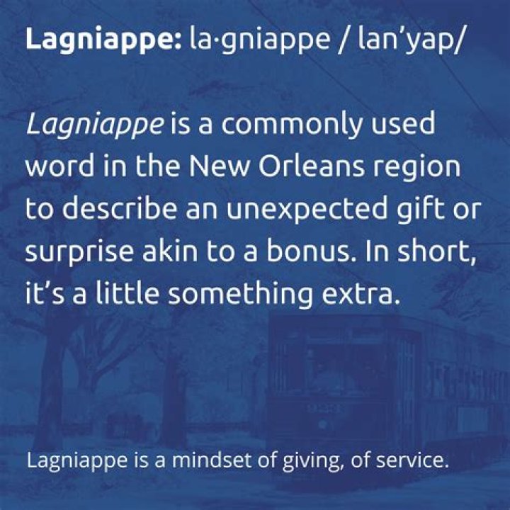 What does lagniappe mean?