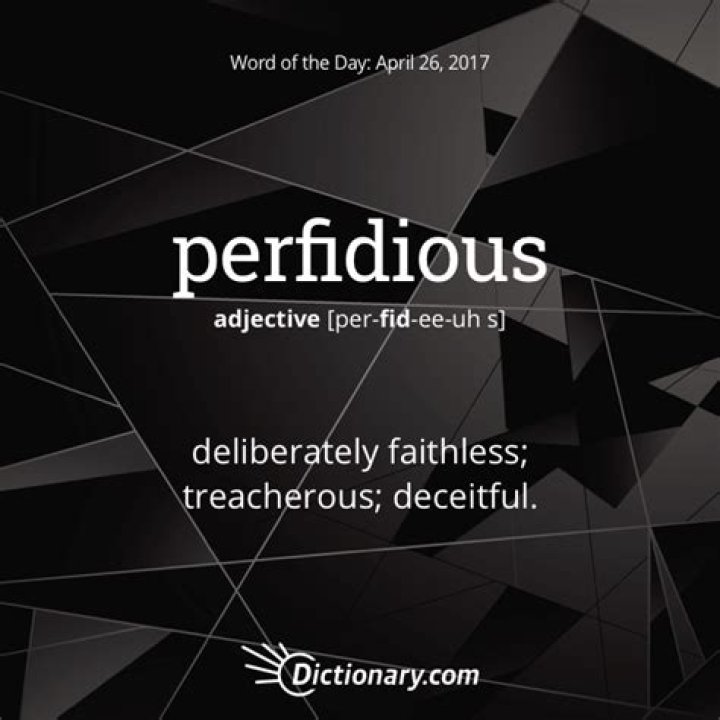 What does perfidious mean in the dictionary?