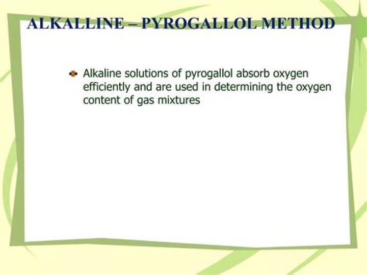What gas does alkaline pyrogallol absorb?