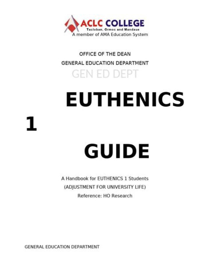 What is euthenics 1 subject?