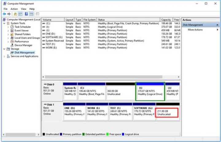 What unallocated hard drive space?