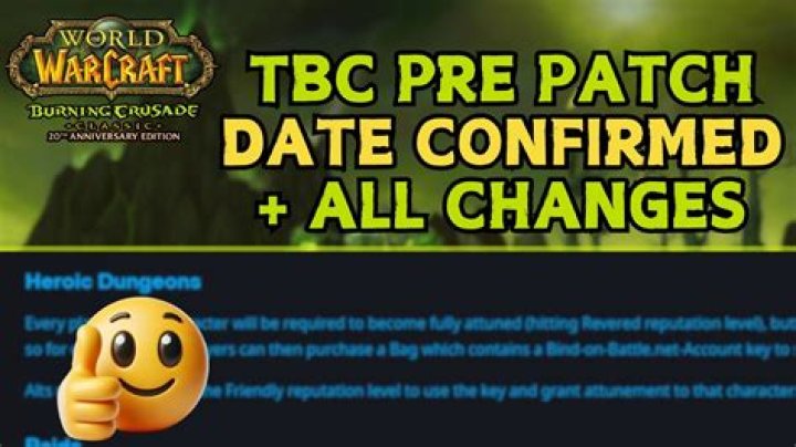 When tbc pre patch?