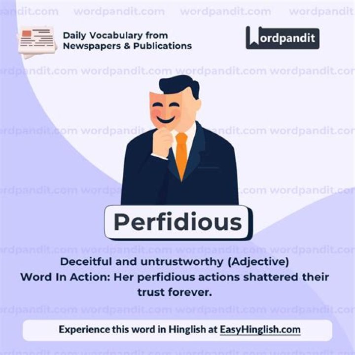 When to use the word perfidious?
