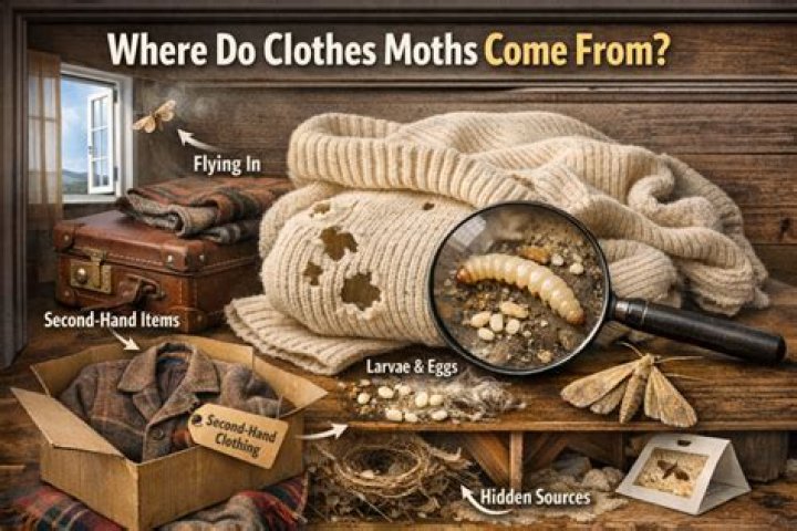 Where do wool eating moths come from?