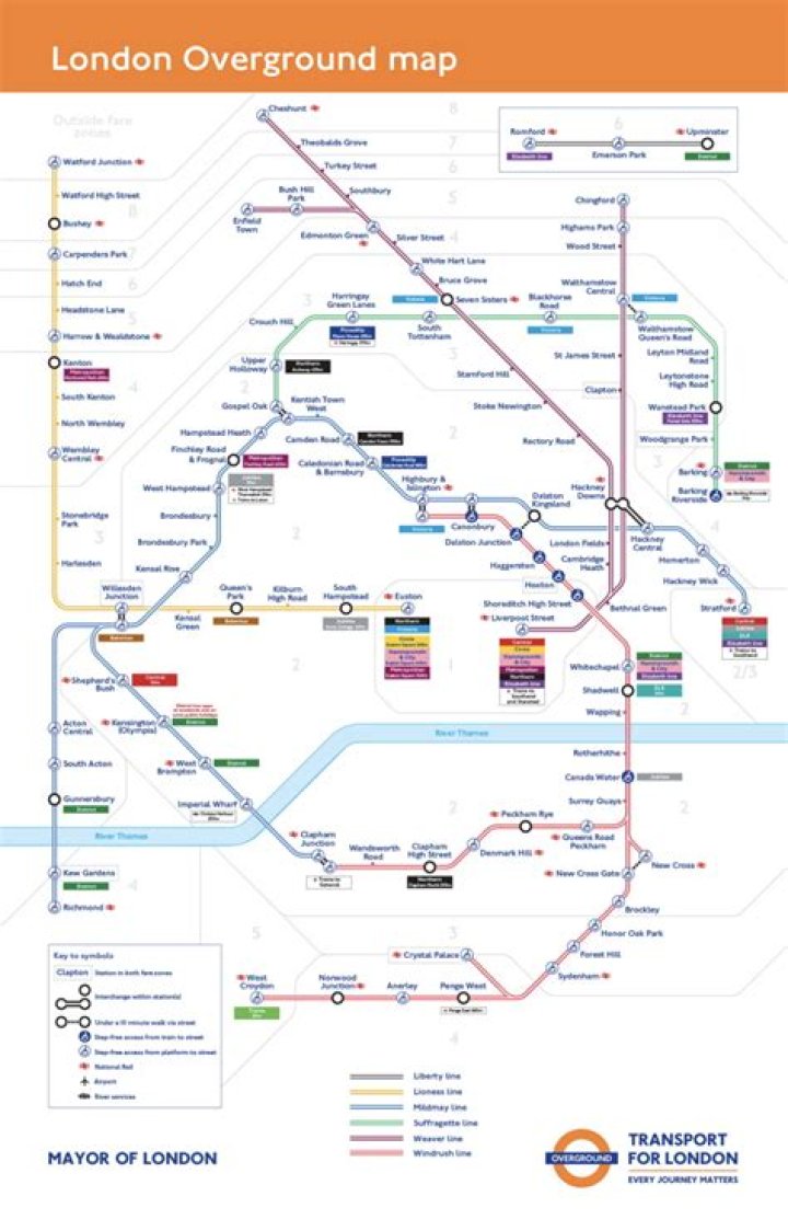 Where does the overground go under the underground?