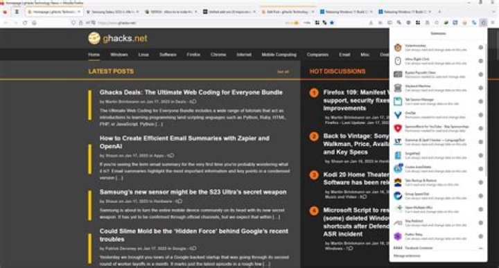 Where is overflow menu in firefox?