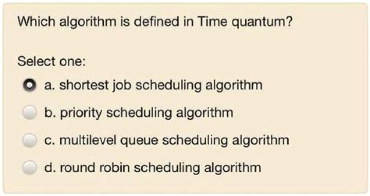 Which algorithm is defined in time quantum?