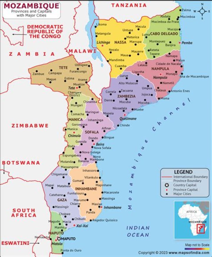 Which countries border mozambique?
