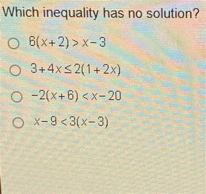 Which inequality has no solution?