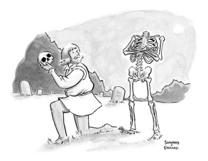 Whose skull does hamlet find?