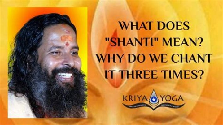 Why does shanti mean?