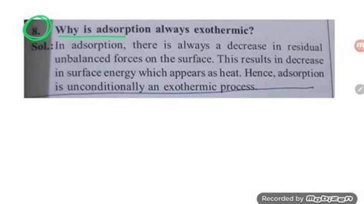Why is adsorption always exothermic?