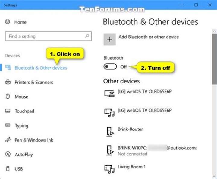 Why is bluetooth turned off windows 10?